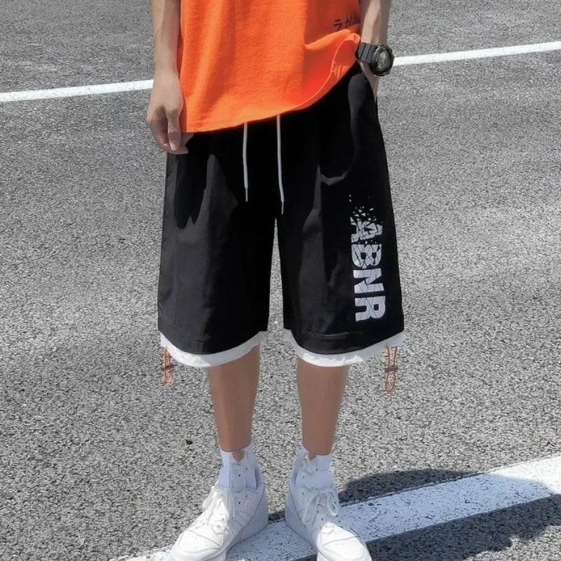 Summer Ins Shorts Men's Outer Wear Sports Casual Pants All-match Loose Breathable and Comfortable Five-point Pants Men's Middle Pants