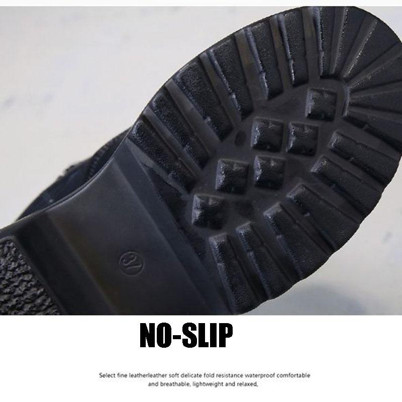 Woman Leather Ankle Boots  Platform Boots Women Wedge Shoes Autumn Winter  Round Toe Lace-up  Inside Raised Martin Boots Ladies Shoes