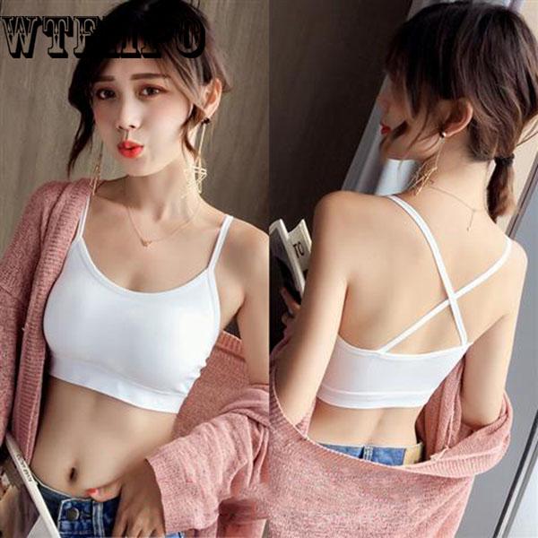 2 pieces no steel ring bra strap wrapped chest yoga student high school girl Korean version