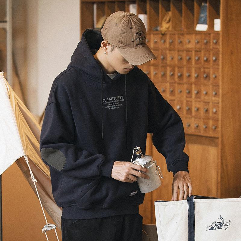 Autumn and Winter Men's Loose Sweater Hood Plus Velvet Thick Coat Trend Retro Hooded