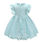 Princess Dress Children's Summer Cotton Dress Girls Korean Style Lace Flying Sleeves Hollow Child