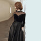 Black Velvet Evening Dress Temperament Banquet Dress Dress Female Long Section Was Thin
