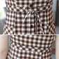 Plaid Dress Female Summer Over The Knee Suspender Skirt Waist Small Fresh A-line Skirt Waist Slimming Round Neck Short-sleeved Simple Dress