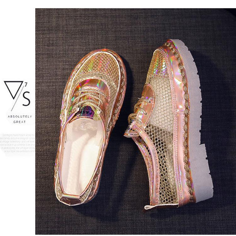 Women Shoes 2020 Fashion Summer Casual White Shoes Cutouts Lace Canvas Hollow Breathable Platform Flat Shoes Woman Sneakers
