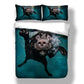 3 Piece Bedding 3D Swimming Dog Pattern Bedding Package Quilt Cover Sheet Pillowcase