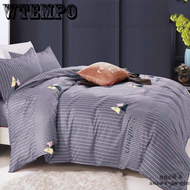 Print Bedding Set Cotton Twin Queen Size Duvet Cover Flat Sheet/Fitted Sheet Pillow Cases