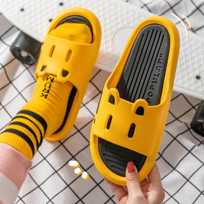 Summer Slides Women House Slippers Cute Cartoon Thick Bottom Floor Flat Home Shoes Bathroom Non-slip Home Slippers