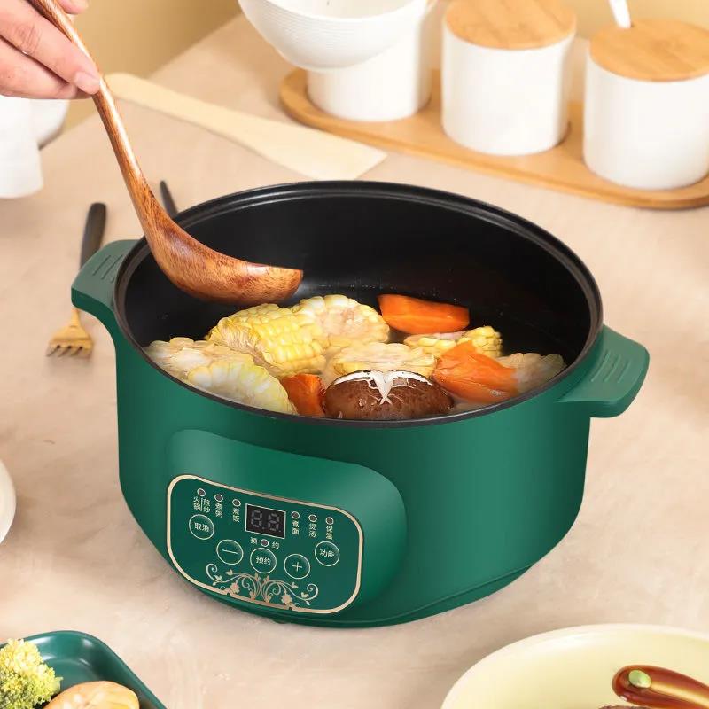 1000W 28cm Smart Electric Heat Pot Set Boiling Soup Pot Non-stick Cookware with 1 Steamer for Family