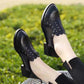 Women's Shoes Thick Heels Mid-heel Hollow Single Shoes Mesh Leather Shoes Summer Soft-soled Work Shoes Sandals