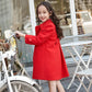 Festive Christmas Clothes Girls Coat Children's Woolen Coat Mid-length Red Fashion Thick Winter Clothes