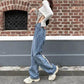 Design High Waist Display Thin Jeans Women's Straps Straight Pants Wrapping Pants Do Not Cause Pants Trousers