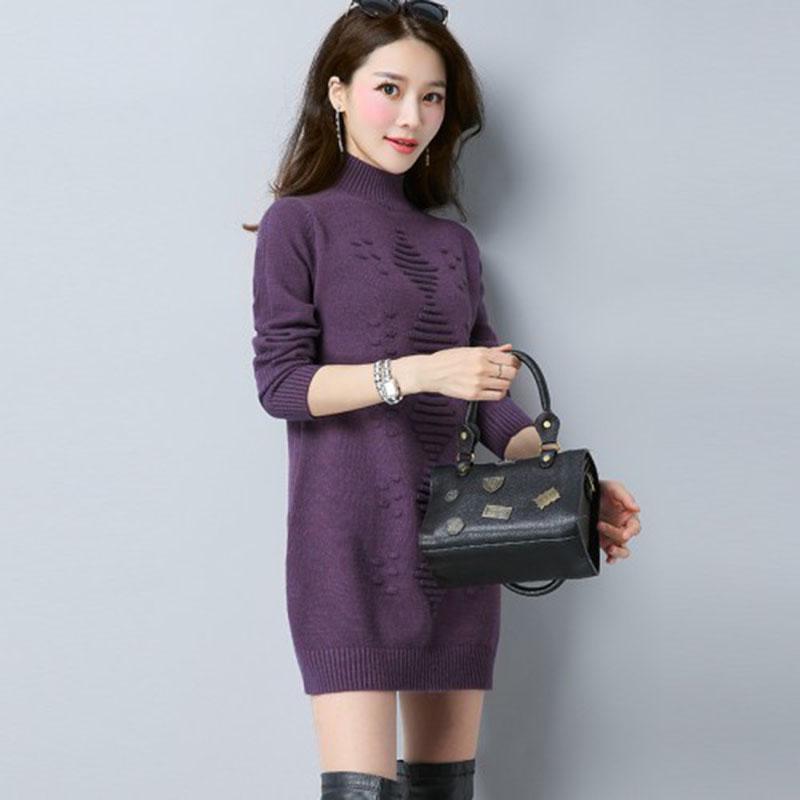 Pofulove Women Pullover Sweater Warm Winter Knitted Sweater Ladies Long Sleeve Sweater Female
