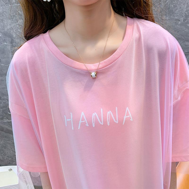 Summer Dress Women Loose O-Neck Short Sleeve Casual Above Knee T-shirt Dress  Round Neck Mesh