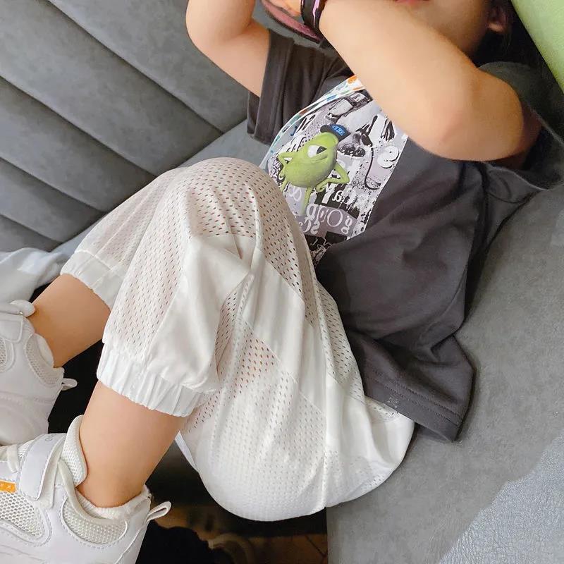 Children's Pants Summer Boys' and Girls' Ice Thin Anti Mosquito Pants Sports Pants Quick Drying Pants and Leggings Breathable Pants