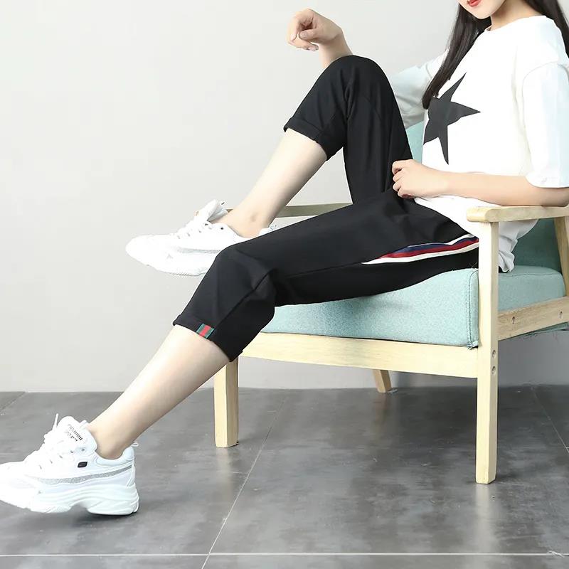 Plus Size Women's Summer Cropped Trousers Fat Sister Casual Sports Wear Casual Pants All-match Breeches