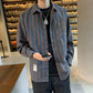 Cotton Striped Shirt Men's Long Sleeve Top Loose Large Size Jacket