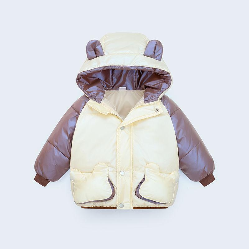 Winter Children's Down Jacket White Duck Down Wash-free Thickened Small Ears Boys and Girls Middle and Small Children Baby Warm Jacket