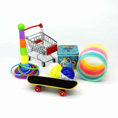 12 Packs Parrot Bird Toy Combination Set Product Ring Skateboard Cart Ball Bite Training Interactive Equipment