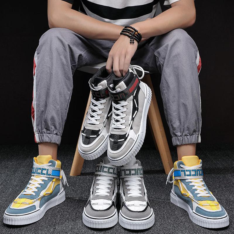 Autumn Men's Korean Style High-top Shoes Trendy Canvas Sneakers All-match Casual Shoes for Students