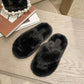 Fluffy Pink Slippers Fur Sliders Winter Women House Slippers Warm Flats Home Slippers Size 35-40 Fashion Cross Indoor Shoes