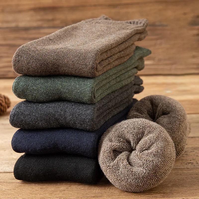 Winter Men's High Tube Socks Thickened Plus Velvet Fashion Terry Socks Deodorant Antibacterial Heightened Socks
