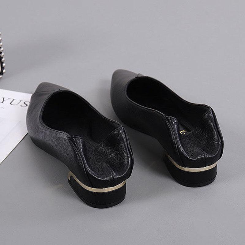 One Shoe Two Wear  Real Soft Leather Single Shoes Women Spring and Autumn New Low-heeled Comfortable All-match Casual Work