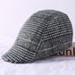 Autumn Winter Men's Plaid Cotton Peaked Cap Middle-aged Elderly Warm Cold-proof Beret Winter Dad Casual Outdoor Sun Hat Painter Hat
