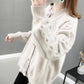 Autumn and Winter Cardigan Casual Jacket Fashion Knit Solid Color Sweater Loose-fitting Ladies Jacket