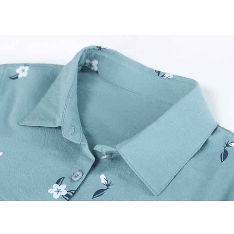 Pure Cotton Large Size Shirt Women's Loose Western Style Sleeve T-shirt Summer Middle-aged Mother's Top