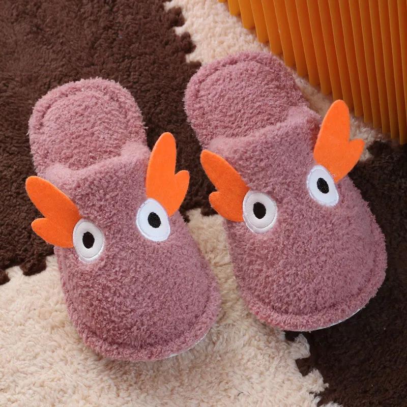 Cotton Slippers Men and Women Winter Cute Warm Couple Plush Non-slip Waterproof Slippers