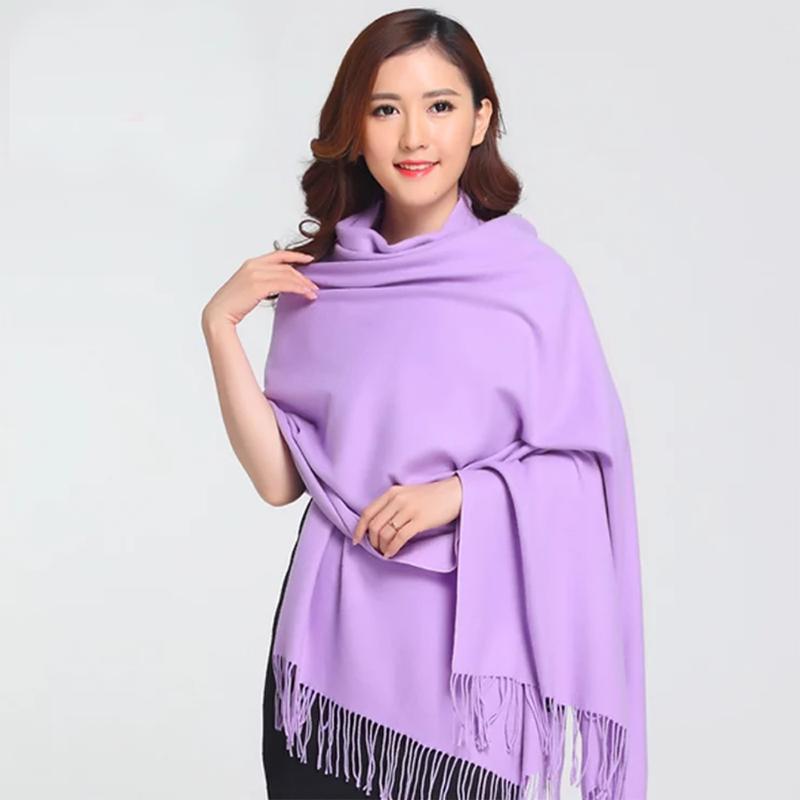 Solid Color Soft Women Scarf Cashmere Scarves Lady Shawl Wrap Autumn Winter Pashmina Unisex Scarf