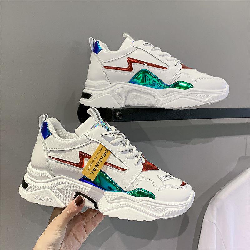 Women Shoes White Women Vulcanize Shoes Platform Chunky Sneakers Casual Dad Shoes Basket Femme