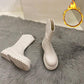 Chelsea Boots Mid-tube Boots Plus Velvet Snow Boots British Style Martin Boots Thick-soled Winter Boots Autumn and Winter