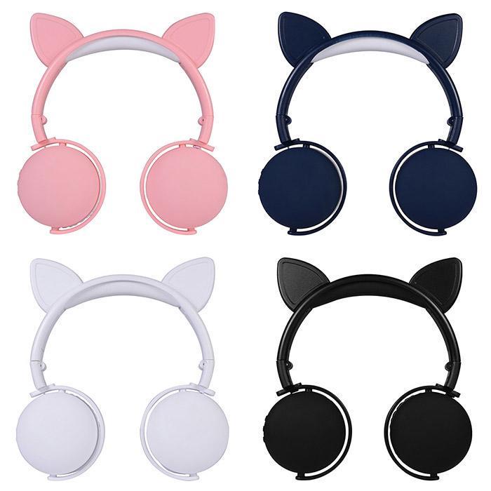 Durable Cartoon Bluetooth 5.0 Headset Wireless Foldable Little devil Cat-ear Antler Stereo headphone