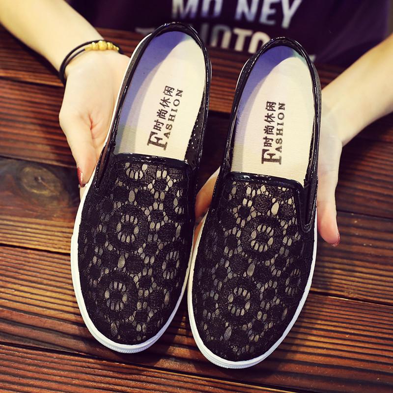 Mesh Hollow White Sneakers Women Summer Shoes Woman Fashion Breathable Platform Slip-On Elegant Ladies Shoes Female