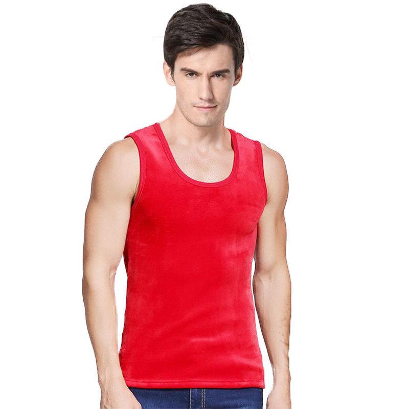 Men Winter Autumn Plus Velvet Thicken Thermal Vest Tight High Elasticity Wearable Comfortable Versatile Soft Lining O-neck Spring Clothes Breathable