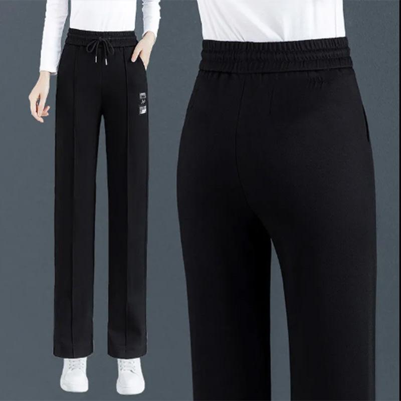 Sports Pants Women's Spring, Summer and Autumn Loose Straight Wide-leg Pants High Waist Solid Color Casual Pants Women's Outer Wear Pants