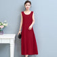Women's Sleeveless Long Dress Round Neck Casual Loose Party Maxi Dress Bottoming Dress