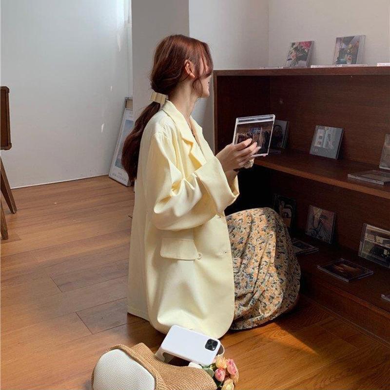 Casual Mid-length Loose Thin Blazer Women All-match Chiffon Suit Jacket Ladies Loose Casual Jacket Temperament Blazer