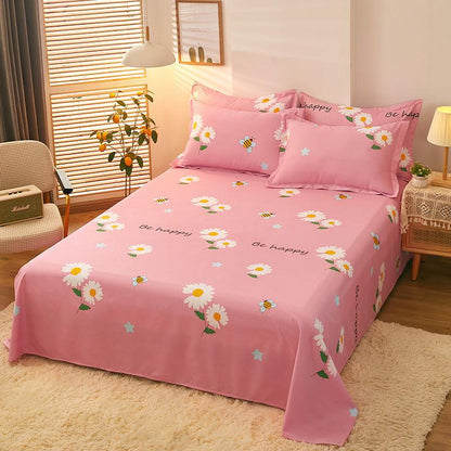 Spring Summer Household Bedding Large Single Piece of Bed Sheet Cotton Single Double Double Printed Bed Sheet