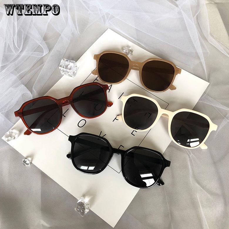 WTEMPO Sunglasses Female Retro Harajuku Style Sunglasses Female Round Face UV Protection