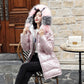Fur Hooded Long Winter Down Jackets Women Reflective Plus Size Parkas Female  Warm Duck Down Coats