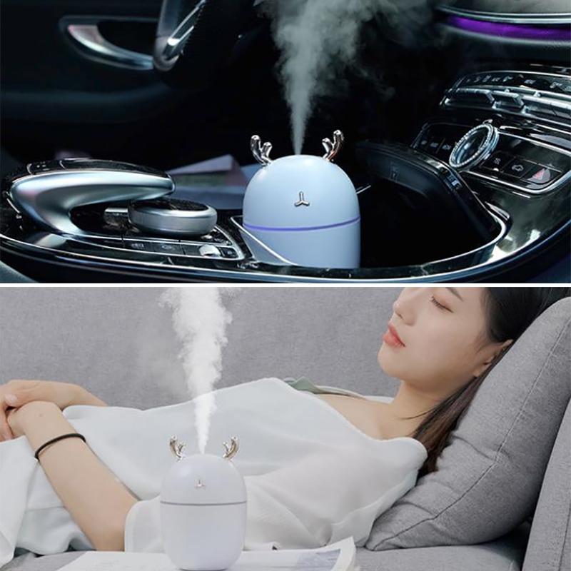 300ml Antler Air Humidifier USB Electric Sprayer Mini Portable Aroma Diffuser for Home  Office Car