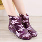 Print Rain Boots Women Waterproof Work Shoes for Girls Non Slip Anti Skip PVC Water Shoes Rain Boots Mid-Calf Boots
