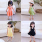 Children Dress Girls Summer Suspender Skirt Dress Korean Princess Dress with Flashing Solid Color Tube Top A-line Dress