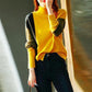 Turtleneck Color-blocking Split Sweater Women Autumn  Winter Women's Clothing Loose-fitting All-match Bottoming Sweater
