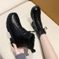 Retro Brown Martin Boots Women Autumn and Spring British Style Leather All-match Thick-soled Short Boots Women Single Shoes Waterproof Boots