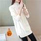 Autumn and Winter Plus Velvet Sweater Mid-length Loose Half-high Collar Large Size Base Shirt Jacket