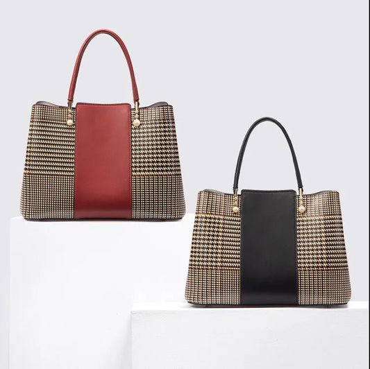 Women Large Capacity Top-Handle Bags High Quality Genuine Leather Handbags Personality Crossbody Bag