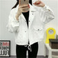 Autumn Jacket Women Classic Coat Short Bomber Solid Zip Up Jacket Coat Black Red for Ladies Tops
